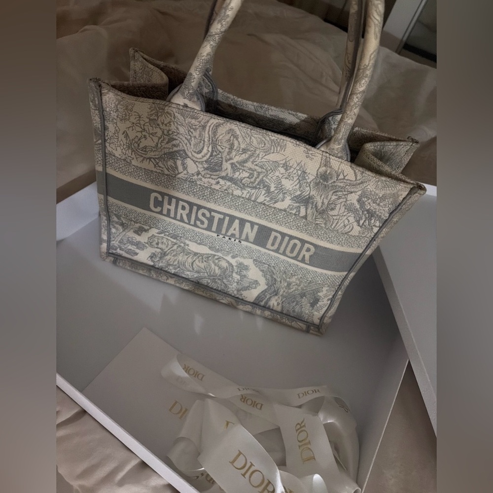 Dior Beige and Gray Tote Bag